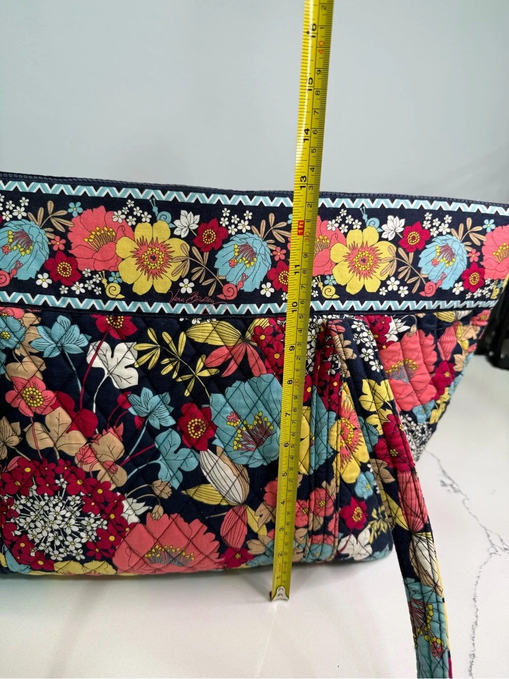 Vera Bradley XL Tote Bag Navy Floral Multicolor
